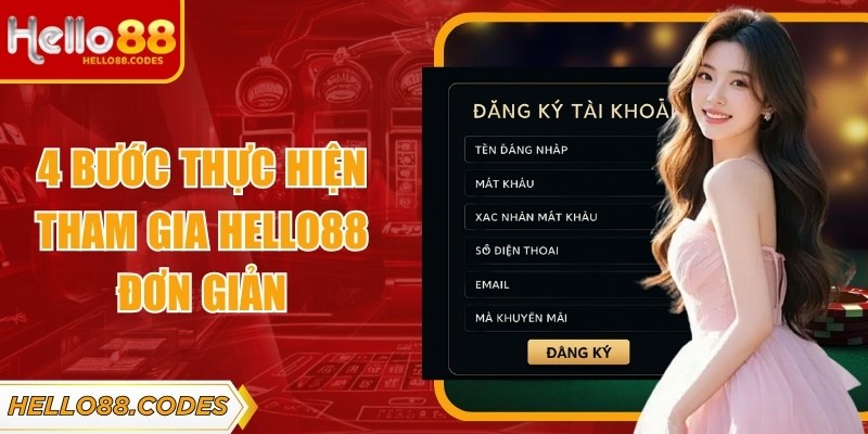 4 bước thực hiện tham gia Hello88 đơn giản